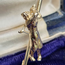 Load image into Gallery viewer, Vintage 9ct Gold Golfer Pearl Brooch