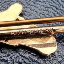 Load image into Gallery viewer, Antique 9ct Gold & Silver Horse Riding Crop Brooch