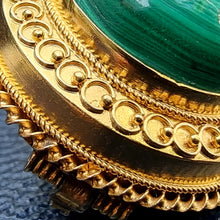 Load image into Gallery viewer, Victorian 9ct Gold Malachite Brooch