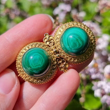 Load image into Gallery viewer, Victorian 9ct Gold Malachite Brooch