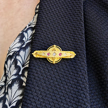 Load image into Gallery viewer, Victorian 15ct Gold Ruby & Diamond Bar Brooch