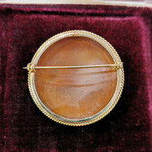 Load image into Gallery viewer, Vintage 9ct Gold Taurus Bull Cameo Brooch