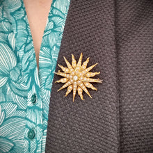 Load image into Gallery viewer, Victorian 15ct Gold Pearl & Diamond Pendant/Brooch modelled