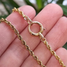Load image into Gallery viewer, Antique 15ct Gold 16.5" Rope Chain Necklace in hand