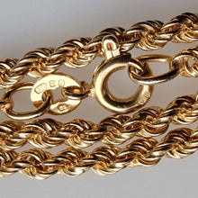 Load image into Gallery viewer, Vintage 9ct Gold Long 32" Rope Chain, 19.0 grams clasp