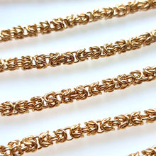Load image into Gallery viewer, Vintage 9ct Gold Long 30" Byzantine Chain, 37.8 grams close-up