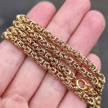 Load image into Gallery viewer, Vintage 9ct Gold Long 30" Byzantine Chain, 37.8 grams in hand