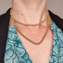 Load image into Gallery viewer, Vintage 9ct Gold Long 30" Byzantine Chain, 37.8 grams modelled