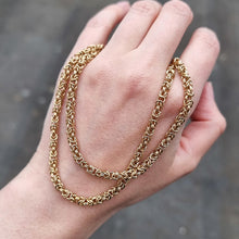 Load image into Gallery viewer, Vintage 9ct Gold Long 30" Byzantine Chain, 37.8 grams in hand