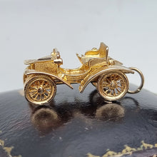 Load image into Gallery viewer, Vintage 9ct Gold Old-Fashioned Car Charm side view