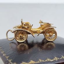 Load image into Gallery viewer, Vintage 9ct Gold Old-Fashioned Car Charm side view