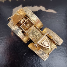 Load image into Gallery viewer, Vintage 9ct Gold Old-Fashioned Car Charm top-down view