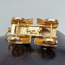 Load image into Gallery viewer, Vintage 9ct Gold Old-Fashioned Car Charm underneath