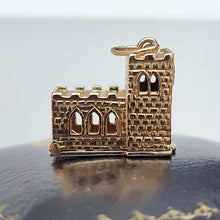 Load image into Gallery viewer, Vintage 9ct Gold Church Wedding Charm side view