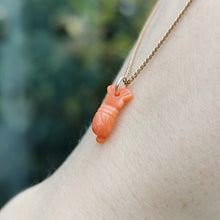 Load image into Gallery viewer, Antique 9ct Gold Coral Fish Tail Charm