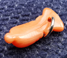 Load image into Gallery viewer, Antique 9ct Gold Coral Fish Tail Charm