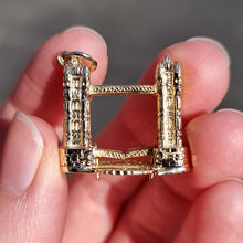 Load image into Gallery viewer, Vintage 9ct Gold London Tower Bridge Charm in hand