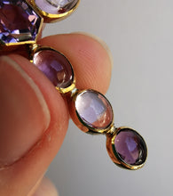 Load image into Gallery viewer, Vintage 9ct Gold Amethyst Cross Pendant