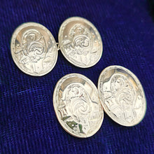 Load image into Gallery viewer, Antique 9ct Gold Belt Engraved Cufflinks
