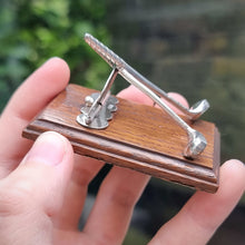 Load image into Gallery viewer, Edwardian Sterling Silver Golf Novelty Desk Tidy