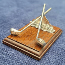 Load image into Gallery viewer, Edwardian Sterling Silver Golf Novelty Desk Tidy