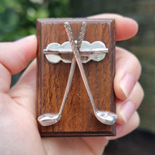 Load image into Gallery viewer, Edwardian Sterling Silver Golf Novelty Desk Tidy