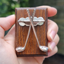 Load image into Gallery viewer, Edwardian Sterling Silver Golf Novelty Desk Tidy