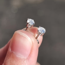 Load image into Gallery viewer, 18ct White Gold Brilliant Cut Diamond Stud Earrings, 0.53ct in hand