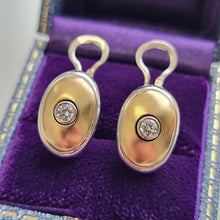 Load image into Gallery viewer, Vintage 9ct Yellow & White Gold Diamond Earrings, 0.25ct in box