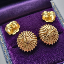 Load image into Gallery viewer, 18ct Gold Ruby and Diamond Cluster Stud Earrings backs