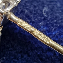 Load image into Gallery viewer, Vintage 18ct White Gold Sapphire & Diamond Drop Earrings hallmark