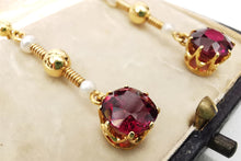 Load image into Gallery viewer, Victorian 15ct Gold Garnet & Pearl Drop Earrings