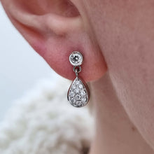 Load image into Gallery viewer, 18ct White Gold Diamond Pear Drop Stud Earrings, 0.55ct modelled