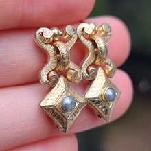 Load image into Gallery viewer, Victorian 9ct Gold Pearl Drop Earrings