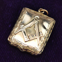 Load image into Gallery viewer, Antique 9ct Gold Back & Front Masonic Shield Locket