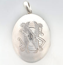 Load image into Gallery viewer, Victorian Silver Monogram Locket, Initials NS