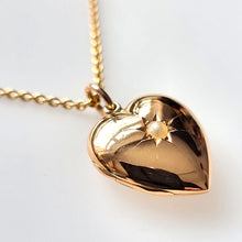 Load image into Gallery viewer, Antique 15ct Gold Pearl Heart Locket with Chain front