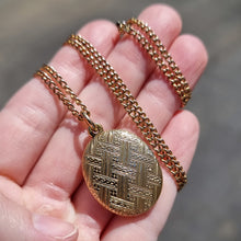 Load image into Gallery viewer, Antique 15ct Gold Mourning Locket with Chain in hand