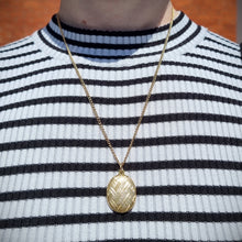 Load image into Gallery viewer, Antique 15ct Gold Mourning Locket with Chain modelled