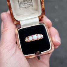 Load image into Gallery viewer, Vintage 18ct Gold Opal & Ruby Ring in box