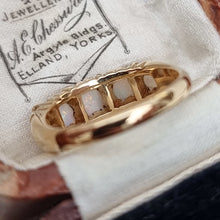 Load image into Gallery viewer, Vintage 18ct Gold Opal & Ruby Ring rear view