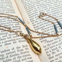 Load image into Gallery viewer, Antique 15ct Gold Pearl & Enamel Drop Necklace