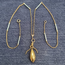 Load image into Gallery viewer, Antique 15ct Gold Pearl & Enamel Drop Necklace