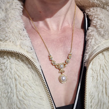 Load image into Gallery viewer, Vintage 18ct Gold Diamond & Pearl Necklet, 2.57ct modelled