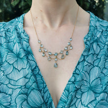 Load image into Gallery viewer, Antique 9ct Gold Blue Zircon Necklace