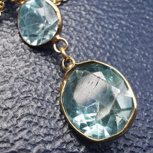 Load image into Gallery viewer, Antique 9ct Gold Blue Zircon Necklace