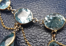 Load image into Gallery viewer, Antique 9ct Gold Blue Zircon Necklace