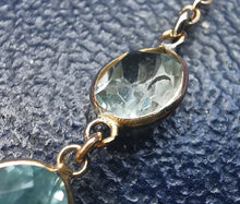 Load image into Gallery viewer, Antique 9ct Gold Blue Zircon Necklace