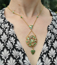 Load image into Gallery viewer, Vintage Silver Gilt Diamond, Pearl & Enamel Floral Necklace
