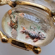 Load image into Gallery viewer, Vintage 9ct Gold Cat & Fish Bowl Pendant close-up